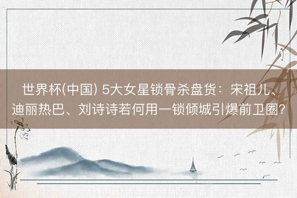 世界杯(中国) 5大女星锁骨杀盘货：宋祖儿、迪丽热巴、刘诗诗若何用一锁倾城引爆前卫圈？