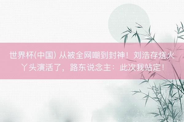 世界杯(中国) 从被全网嘲到封神！刘浩存烧火丫头演活了，路东说念主：此次我站定！