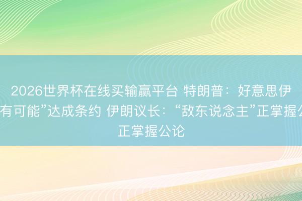 2026世界杯在线买输赢平台 特朗普：好意思伊“很有可能”达成条约 伊朗议长：“敌东说念主”正掌握公论