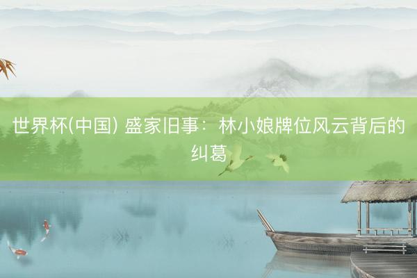 世界杯(中国) 盛家旧事：林小娘牌位风云背后的纠葛