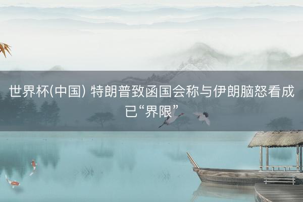 世界杯(中国) 特朗普致函国会称与伊朗脑怒看成已“界限”